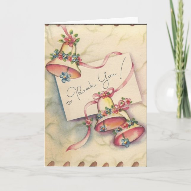 Cartões de agradecimentos bonito de Sinos de Casam (Frente)