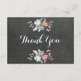 Cartões de agradecimentos bonito Floral Chalkboard