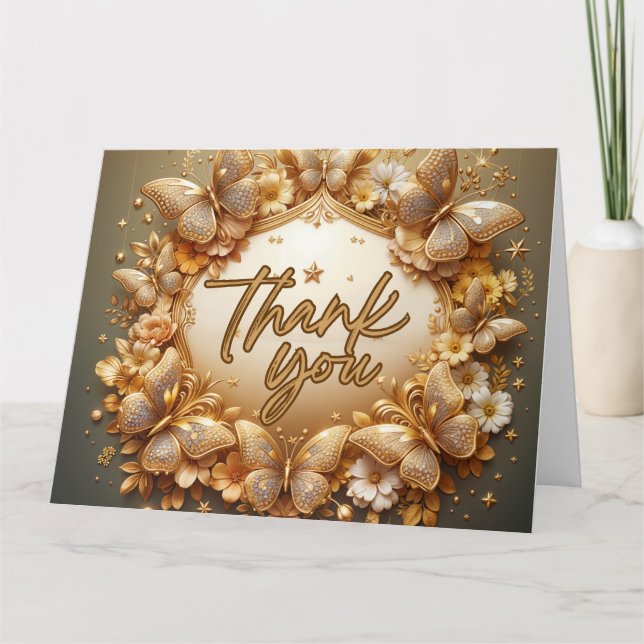 Cartões de agradecimentos borboleta (Frente)