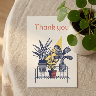 Cartões de agradecimentos Botânico de plantas mode