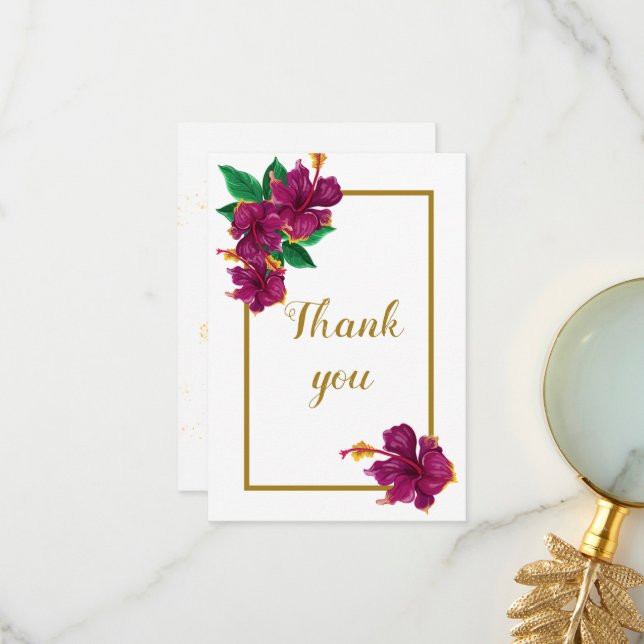 cartões de agradecimentos botânico romântico de fl (Frente/Verso In Situ)