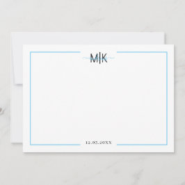 Cartões de agradecimentos branco azul personalizad