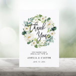 Cartões de agradecimentos branco Floral<br><div class="desc">Um elegante cartões de agradecimentos floral branco. Perfeito para casamentos,  aniversários,  graduações e outros eventos.</div>