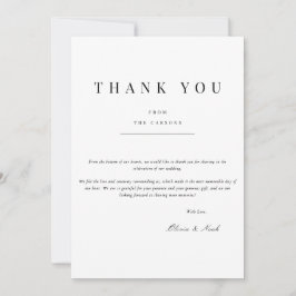 Cartões de agradecimentos branco moderno e elegant