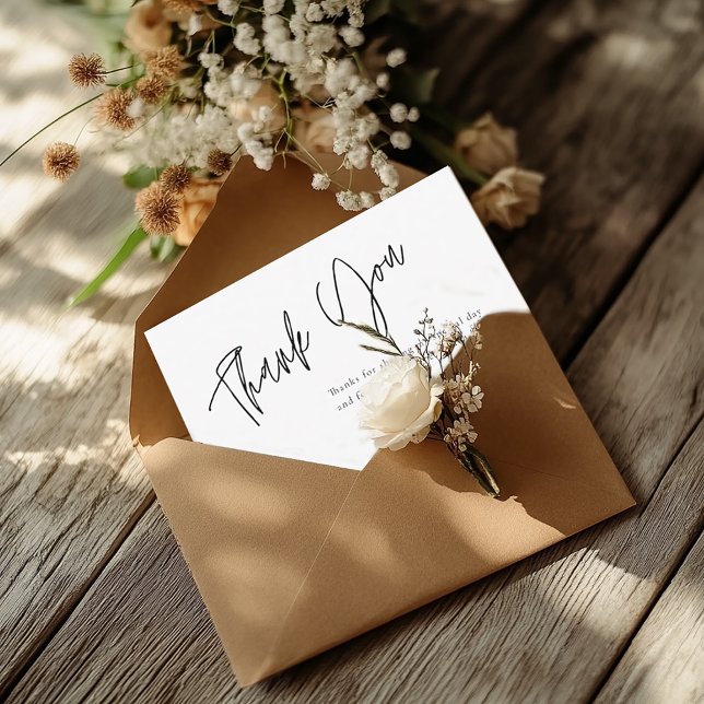 Cartões de agradecimentos branco simples moderno (Criador carregado)