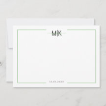 Cartões de agradecimentos branco verde personaliza