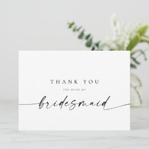 Cartões de agradecimentos Bridesmaid Minimalist