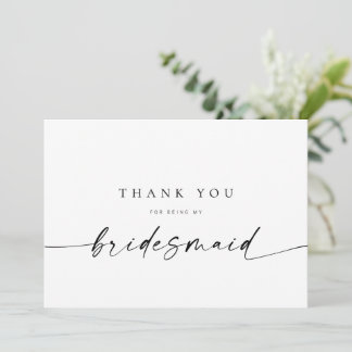 Cartões de agradecimentos Bridesmaid | Minimalista