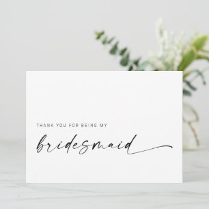 Cartões de agradecimentos Bridesmaid Minimalista