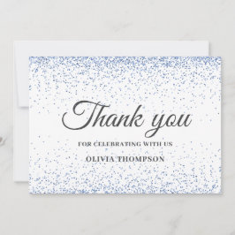 Cartões de agradecimentos brilhante azul de gradaç