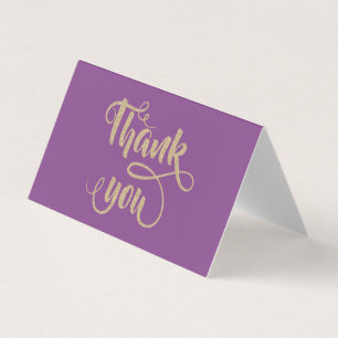 Cartões de agradecimentos brilhante Dourado de Na