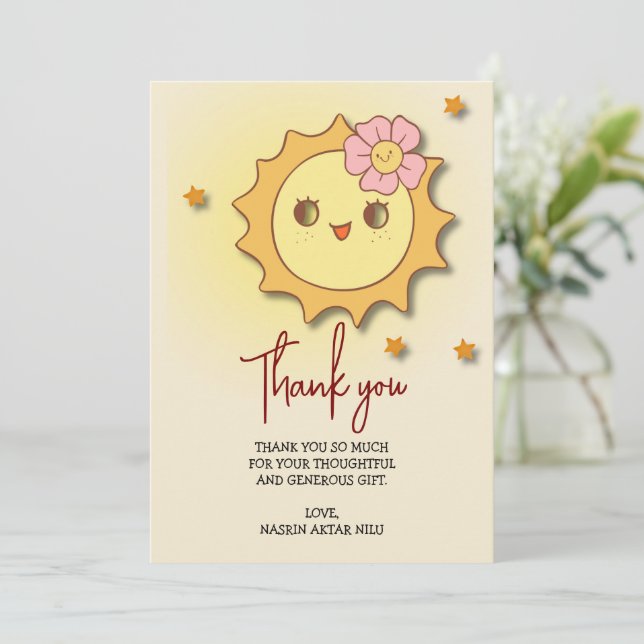 Cartões de agradecimentos brilhante e alegre (Em pé/Frente)