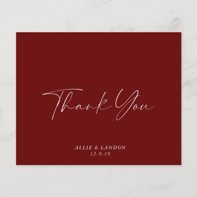 CARTÕES DE AGRADECIMENTOS BUDGET Burgundy (Frente)