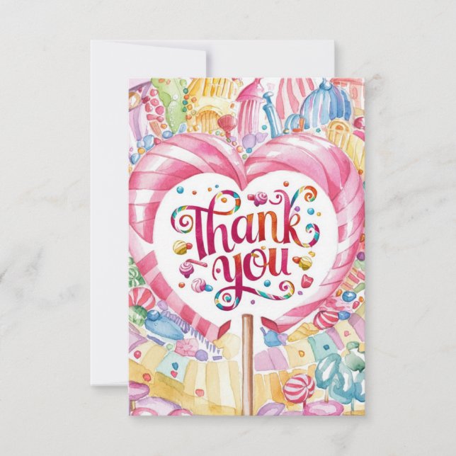 Cartões de agradecimentos Candyland Candy Wonderla (Frente)