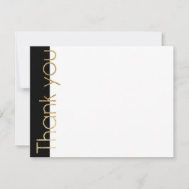 Cartões de agradecimentos/Casamento Dourado e pret