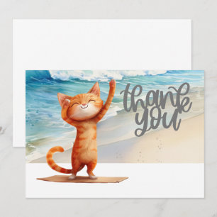 Cartões de agradecimentos Cat Yoga para gatinhos