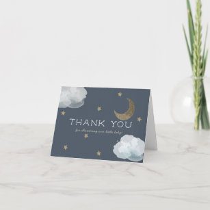 Cartões de agradecimentos Chá de fraldas Azul na N