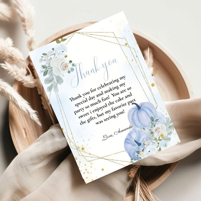 Cartões de agradecimentos Chá de fraldas de Abóbor (Criador carregado)