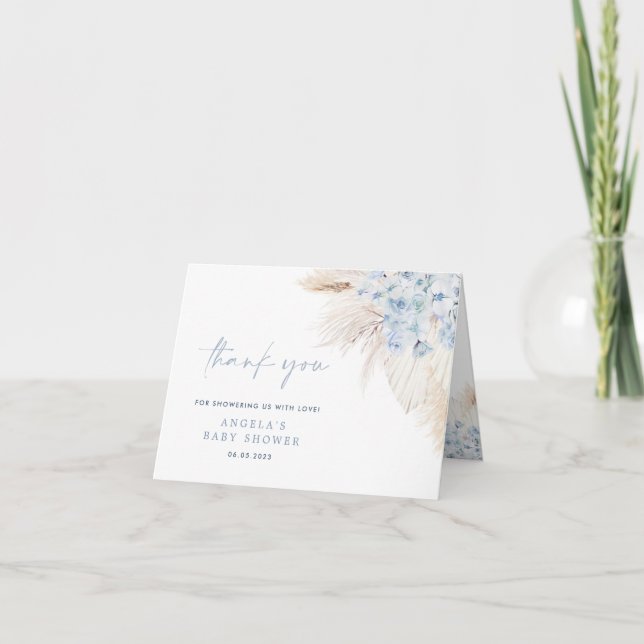 Cartões de agradecimentos Chá de fraldas de Grass  (Frente)