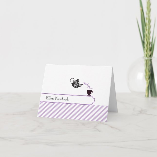 Cartões de agradecimentos chá de panela - Roxo (Frente)