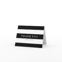 Cartões de agradecimentos Chic Black Stripes