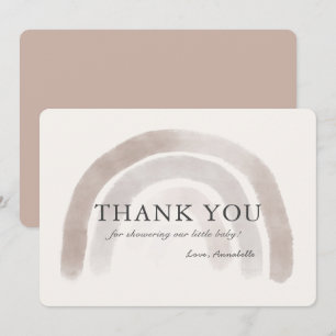 Cartões de agradecimentos cinza Beige do Chá de 