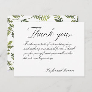 Cartões de agradecimentos clássico de caligrafia