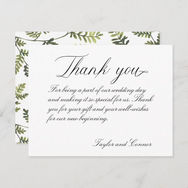 Cartões de agradecimentos Clássico de Casamento da (Frente/Verso)