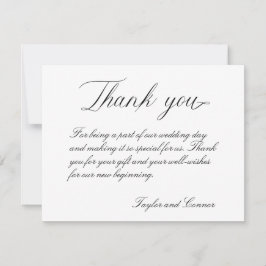 Cartões de agradecimentos Clássico de Casamento da