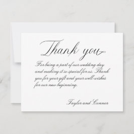 Cartões de agradecimentos Clássico de Casamento da
