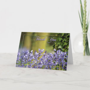 cartões de agradecimentos com bluebells