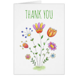 Cartões de agradecimentos Com Flores De Dobra Manu