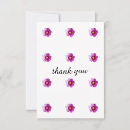 cartões de agradecimentos com flores roxas