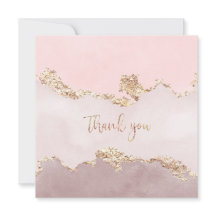 Cartões de agradecimentos com folha de ouro falso 