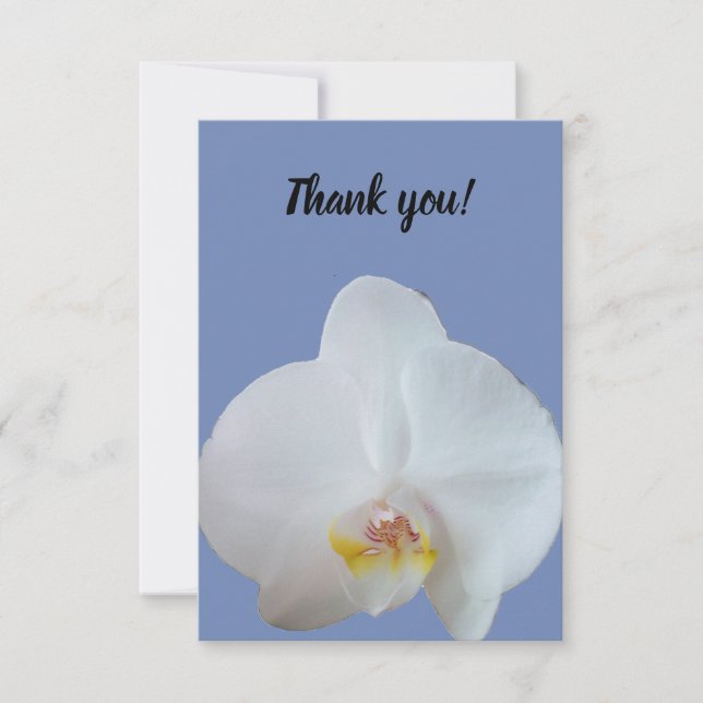 Cartões de agradecimentos com foto de uma orquídea (Frente)