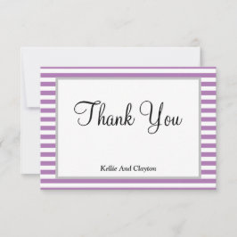 Cartões de agradecimentos com moldura de tiras rox
