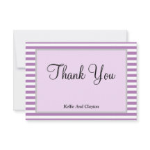 Cartões de agradecimentos com moldura de tiras rox
