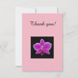 Cartões de agradecimentos com orquídea rosa fuchsi