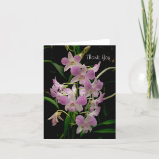 Cartões de agradecimentos com orquídeas rosa