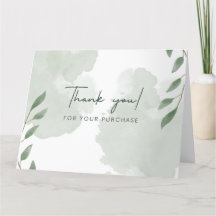 Cartões de agradecimentos com verde simples