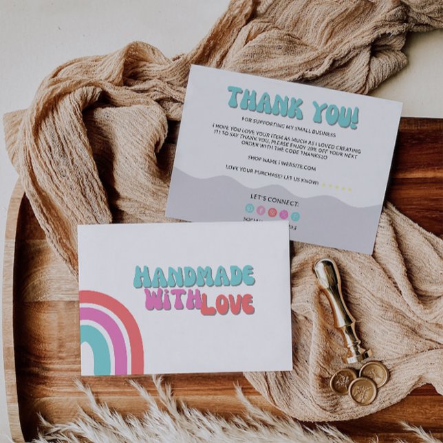 Cartões de agradecimentos Comercial do Rainbow (Rainbow Business Thank You Card)
