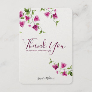 Cartões de agradecimentos cor-de-rosa da flor do