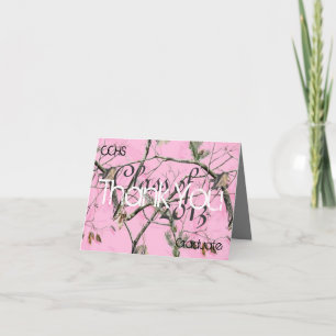 Cartões de agradecimentos cor-de-rosa de Camo