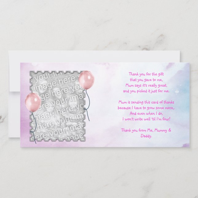 Cartões de agradecimentos cor-de-rosa do céu do (Frente)