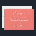 Cartões de agradecimentos Coral de Script Elegante<br><div class="desc">Cartões de agradecimentos de casamento de corais elegantes. Personalizar facilmente online. Itens correspondentes disponíveis para complementar este cartões de agradecimentos de casamento de corais minimalista.</div>