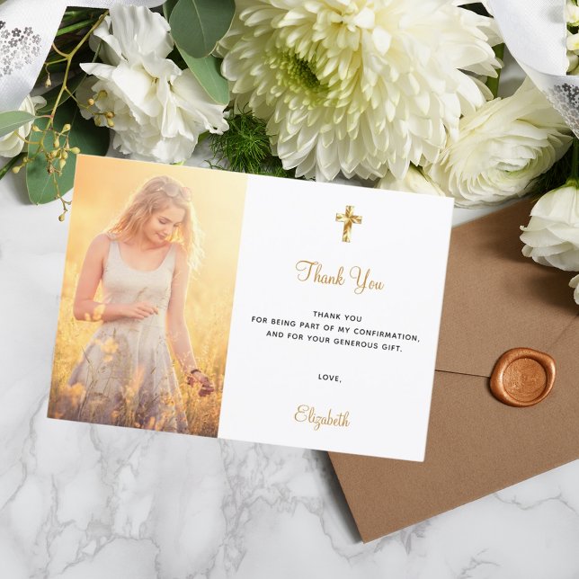 Cartões de agradecimentos cruzado de foto de confi (Criador carregado)