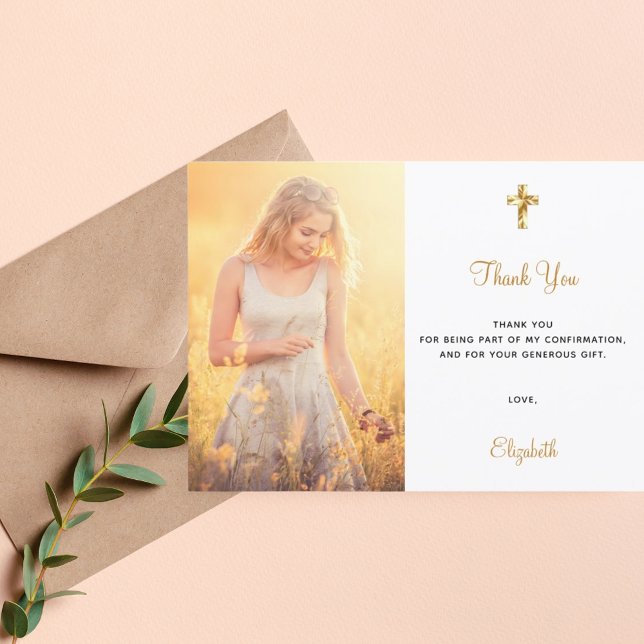 Cartões de agradecimentos cruzado de foto de confi (Criador carregado)