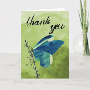 Cartões de agradecimentos da borboleta