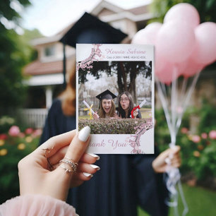 Cartões de agradecimentos da borda da silhueta de 