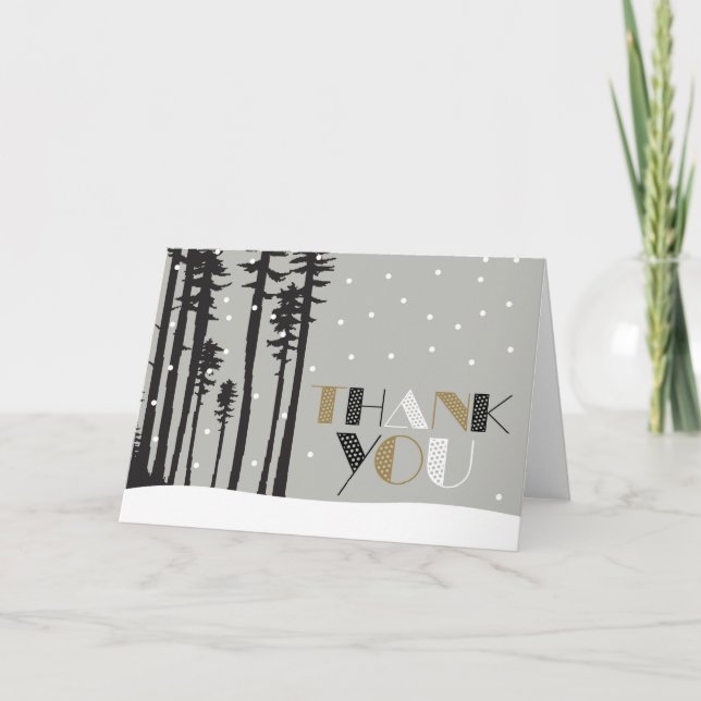 Cartões de agradecimentos da Cena de Inverno Snowy (Frente)